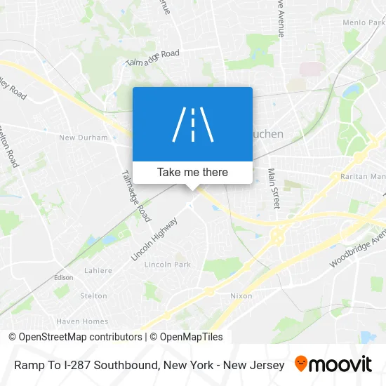 Ramp To I-287 Southbound map