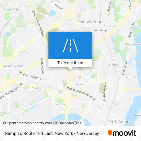 Ramp To Route 184 East map