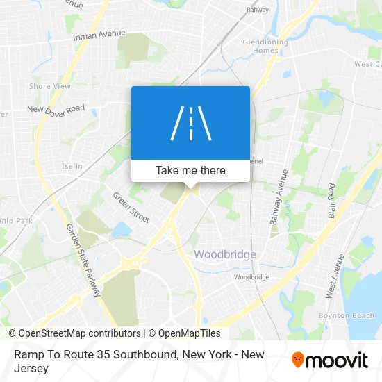 Ramp To Route 35 Southbound map