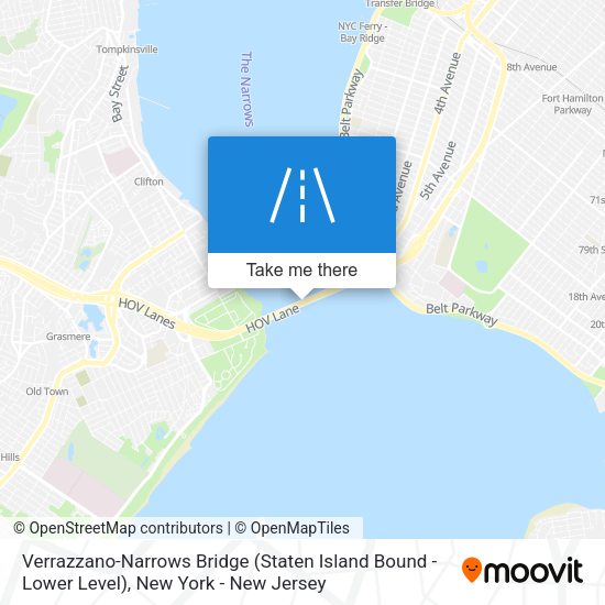 Mapa de Verrazzano-Narrows Bridge (Staten Island Bound - Lower Level)