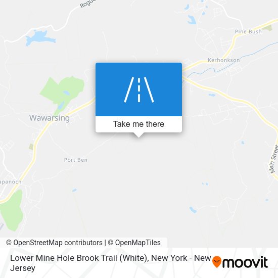 Lower Mine Hole Brook Trail (White) map