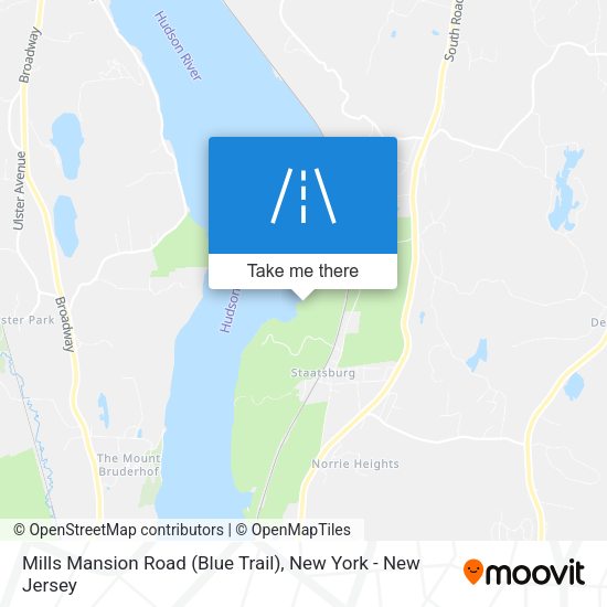 Mills Mansion Road (Blue Trail) map