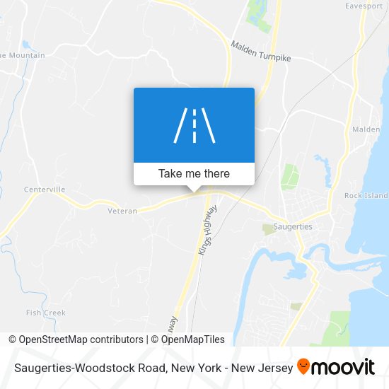 Saugerties-Woodstock Road map