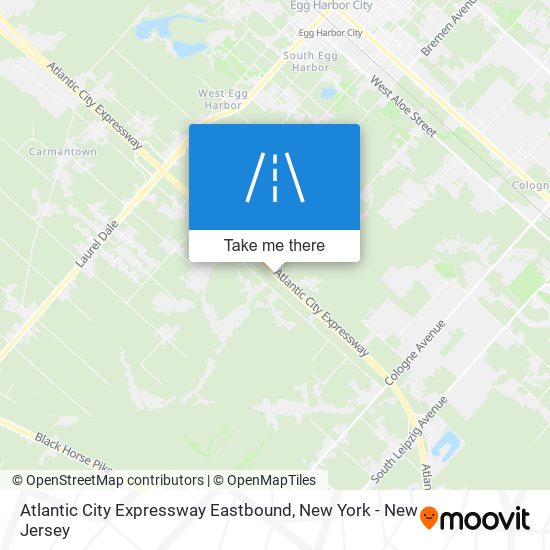 Atlantic City Expressway Eastbound map