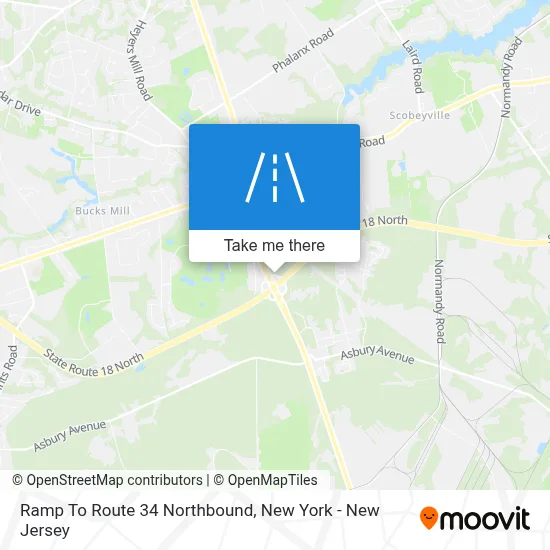 Ramp To Route 34 Northbound map