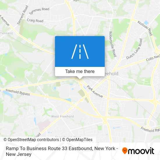 Ramp To Business Route 33 Eastbound map