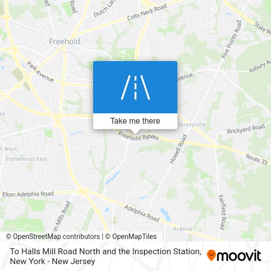 To Halls Mill Road North and the Inspection Station map