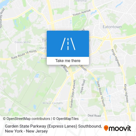 Garden State Parkway (Express Lanes) Southbound map