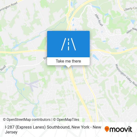 Mapa de I-287 (Express Lanes) Southbound