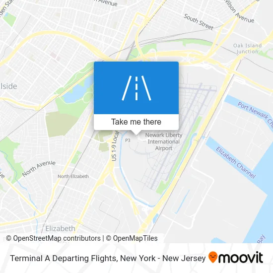 Terminal A Departing Flights map