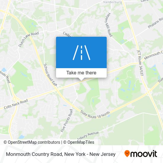 Mapa de Monmouth Country Road