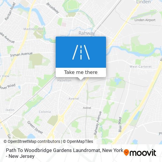 Mapa de Path To Woodbridge Gardens Laundromat