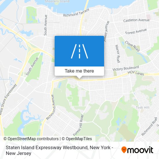 Staten Island Expressway Westbound map