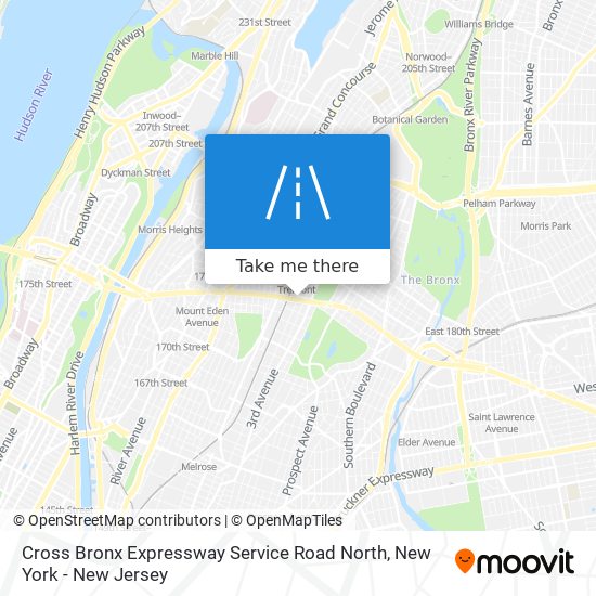 Cross Bronx Expressway Service Road North map