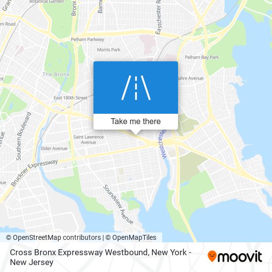 Cross Bronx Expressway Westbound map