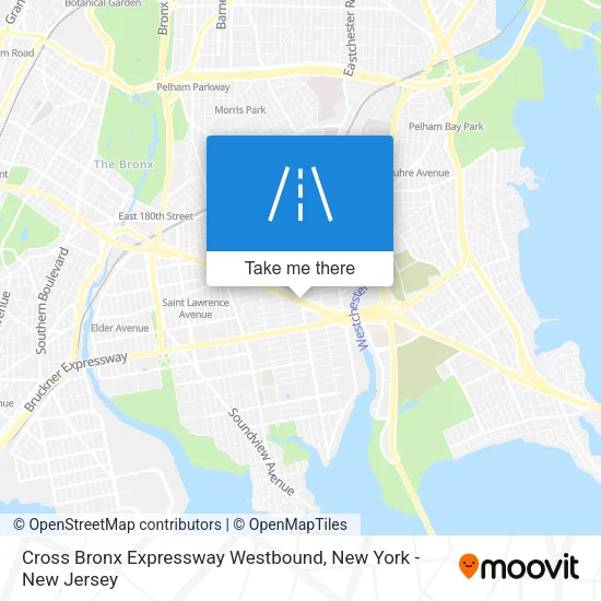 Cross Bronx Expressway Westbound map