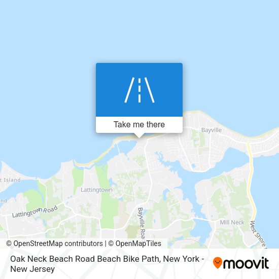 Mapa de Oak Neck Beach Road Beach Bike Path