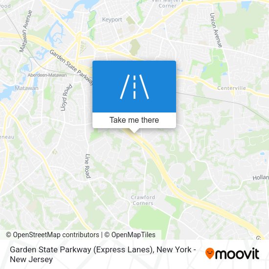 Mapa de Garden State Parkway (Express Lanes)