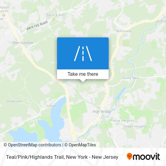 Mapa de Teal/Pink/Highlands Trail