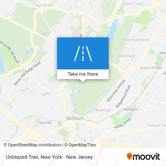 Mapa de Unblazed Trail