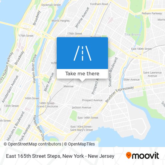 East 165th Street Steps map