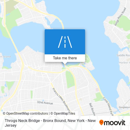 Throgs Neck Bridge - Bronx Bound map