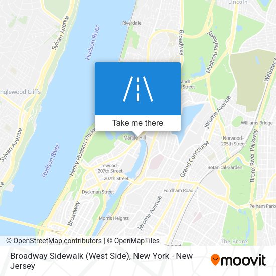 Mapa de Broadway Sidewalk (West Side)