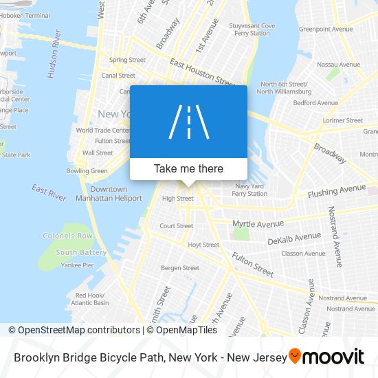 Brooklyn Bridge Bicycle Path map