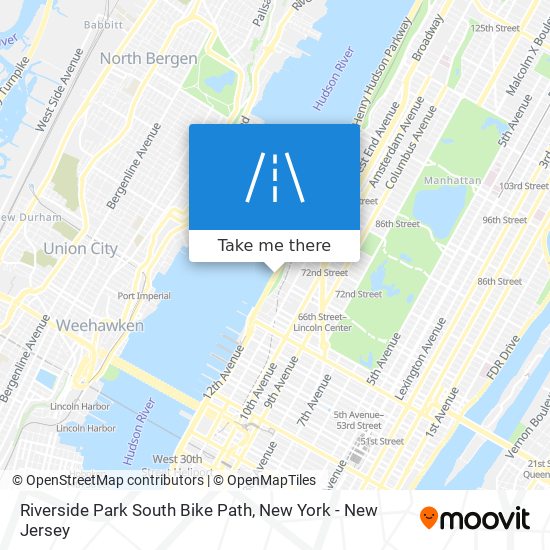 Mapa de Riverside Park South Bike Path