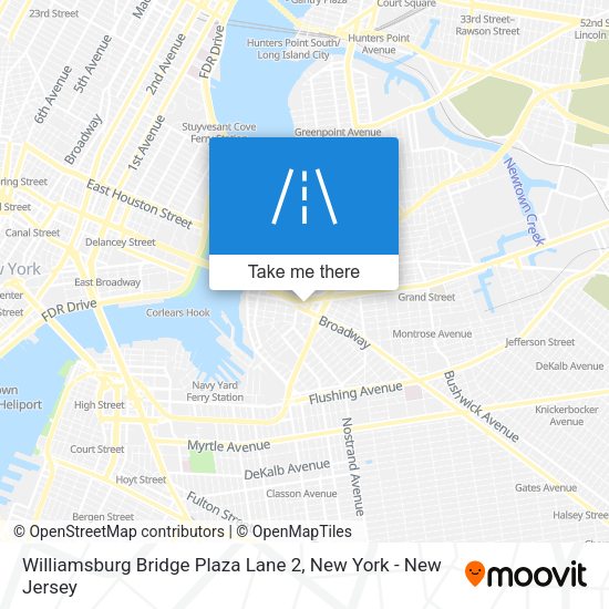 Mapa de Williamsburg Bridge Plaza Lane 2