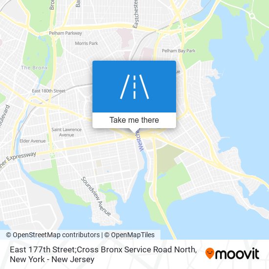 East 177th Street;Cross Bronx Service Road North map