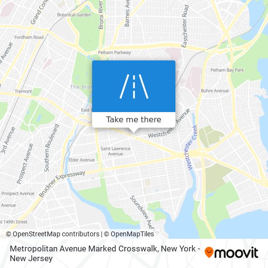 Metropolitan Avenue Marked Crosswalk map