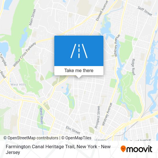 Farmington Canal Heritage Trail map