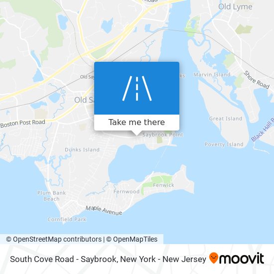 South Cove Road - Saybrook map