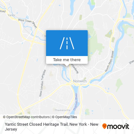 Yantic Street Closed Heritage Trail map