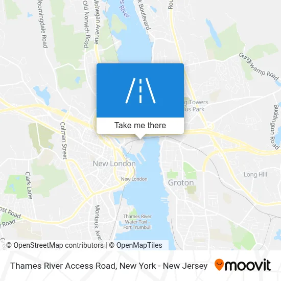 Thames River Access Road map