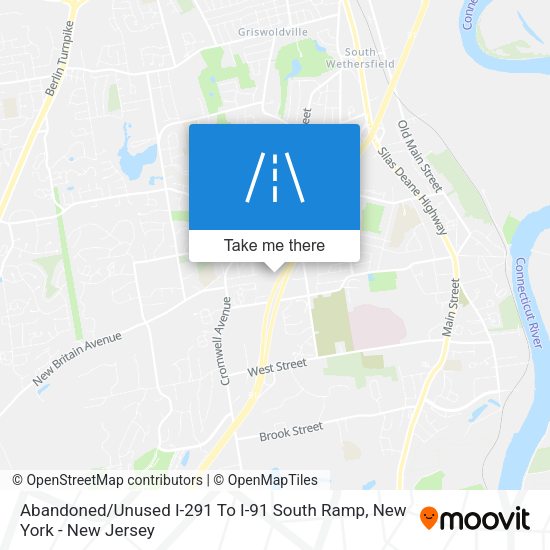 Mapa de Abandoned / Unused I-291 To I-91 South Ramp
