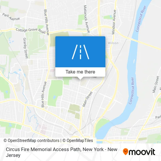 Circus Fire Memorial Access Path map