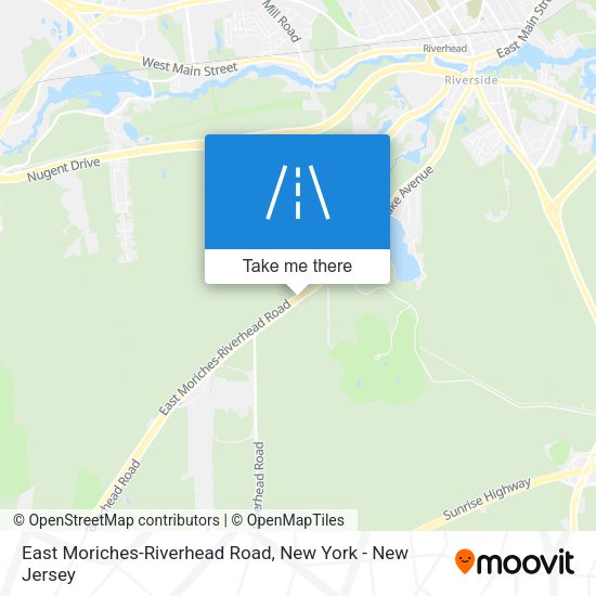 East Moriches-Riverhead Road map