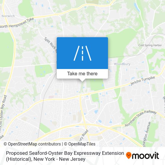 Proposed Seaford-Oyster Bay Expressway Extension (Historical) map