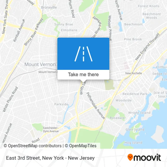 East 3rd Street map