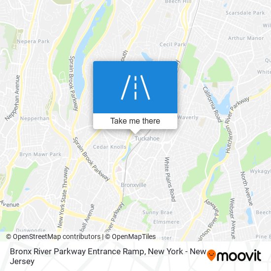 Bronx River Parkway Entrance Ramp map