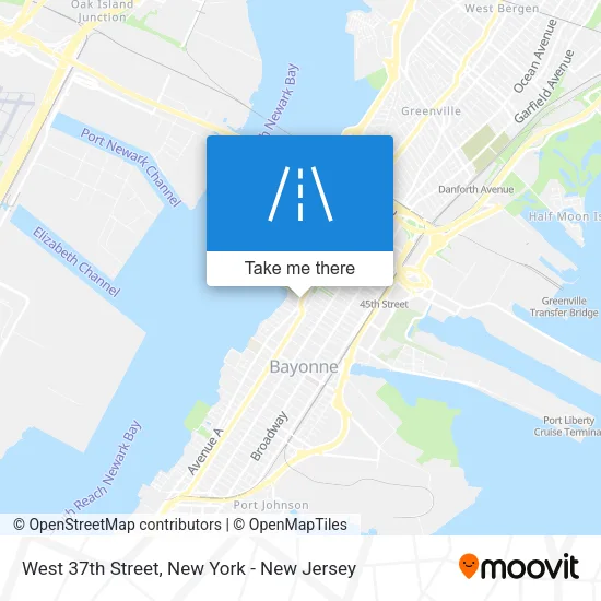 Mapa de West 37th Street