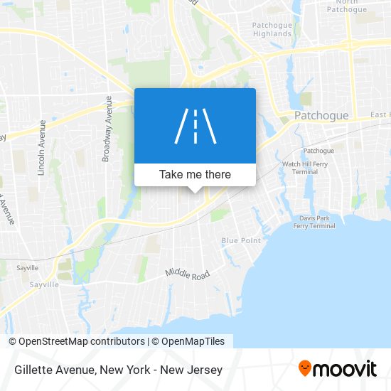 Mapa de Gillette Avenue