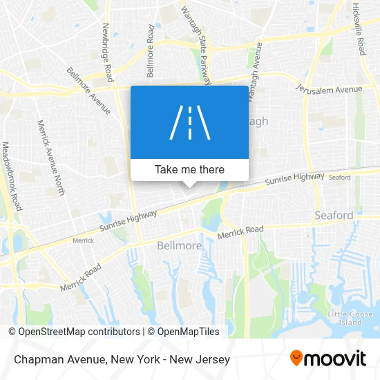 How to get to Chapman Avenue, Bellmore by bus or train?
