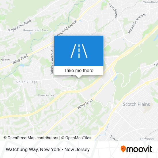 Watchung Way map