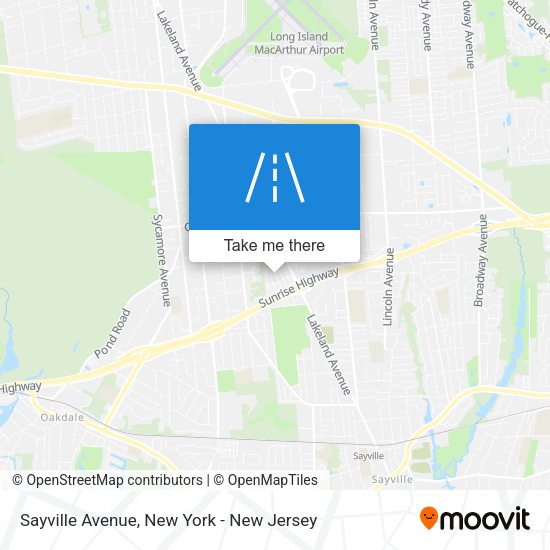 Mapa de Sayville Avenue