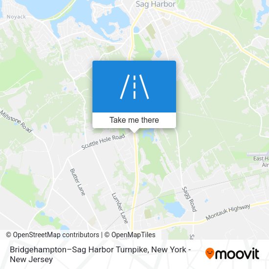 Bridgehampton–Sag Harbor Turnpike map