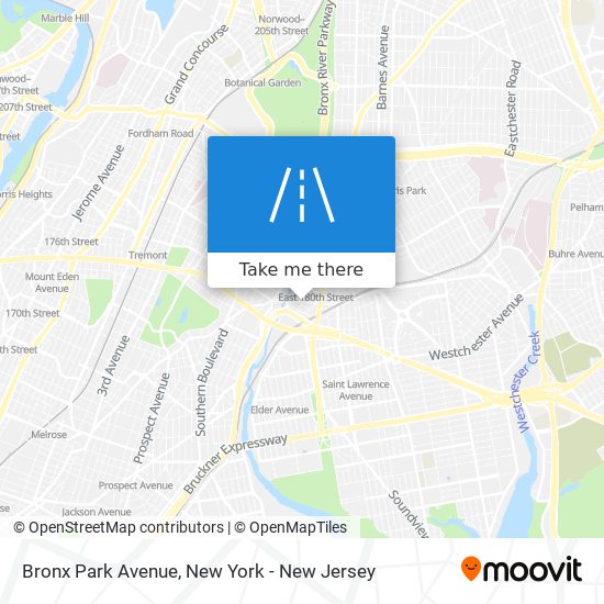 Mapa de Bronx Park Avenue