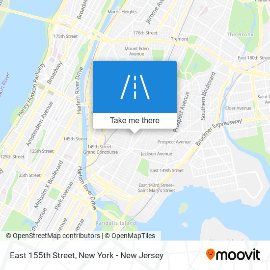 East 155th Street map
